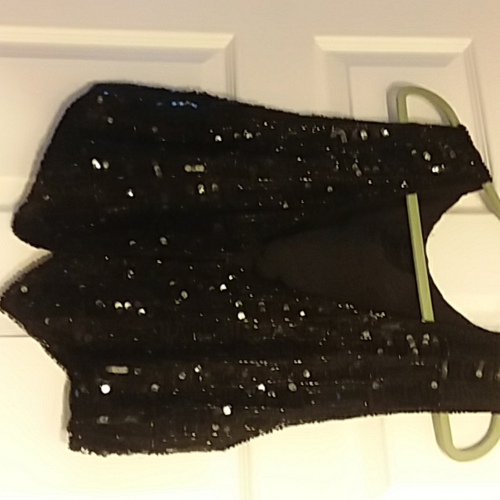 Black sequin beaded vest
